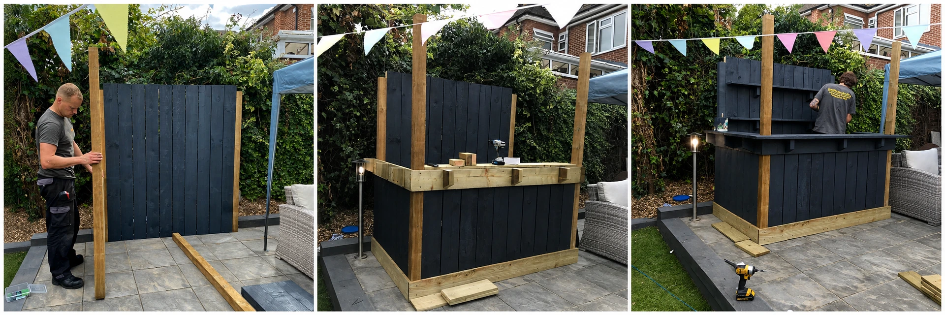 Garden bar built by home flatapck