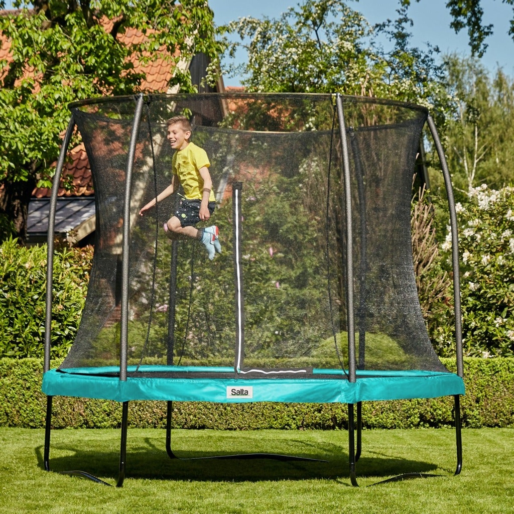 Green - 12ft Salta Green Round Comfort Edition Trampoline with Enclosure - Photo 2