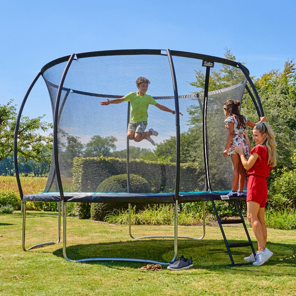 Black - 8ft 2" Salta Cosmos Round Trampoline with Enclosure - Photo 4