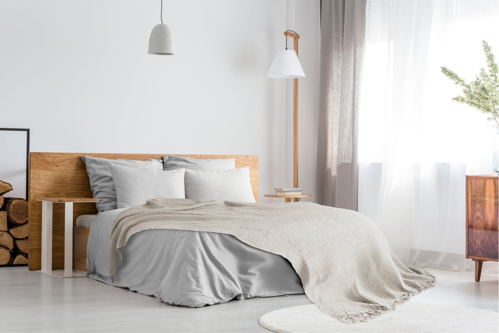 Waffle Recycled Cotton Throw in Ivory - Image 4