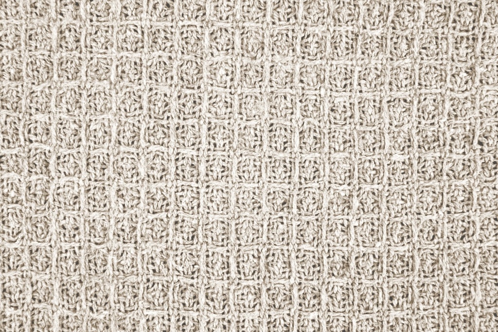 Waffle Recycled Cotton Throw in Ivory - Image 6