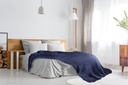 Waffle Recycled Cotton Throw in Navy - Image 4