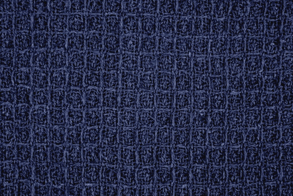 Waffle Recycled Cotton Throw in Navy - Image 6