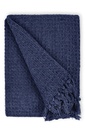 Waffle Recycled Cotton Throw in Navy - Image 7