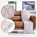 Stockholm Recycled Cotton Throw in Blush Pink - Image 3