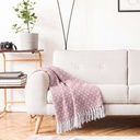 Stockholm Recycled Cotton Throw in Blush Pink - Image 5