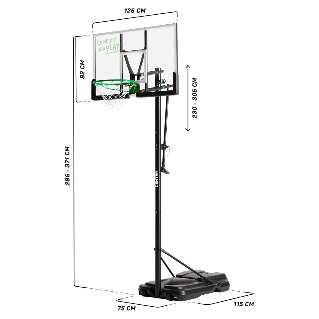 Black - Salta Centre Freestanding Basketball Hoop - Photo 5