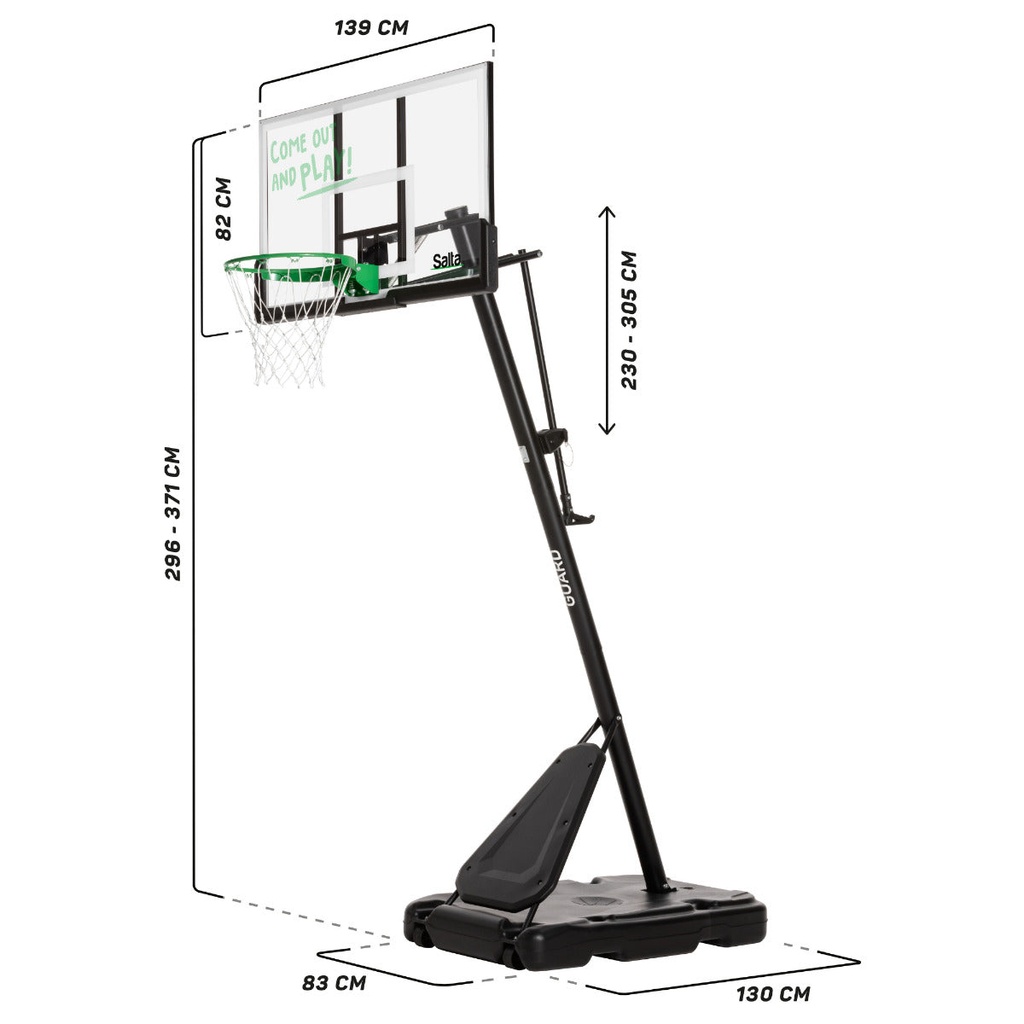 Black - Salta Guard Freestanding Basketball Hoop - Photo 4