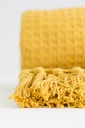 Waffle Recycled Cotton Throw in Ochre - Image 2