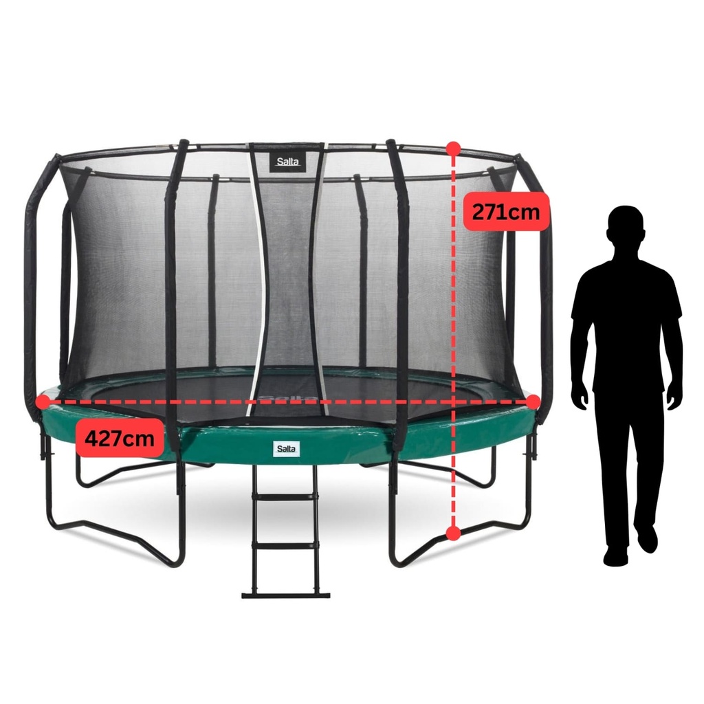 Green - 14ft Salta Green Round First Class Edition Trampoline with Enclosure - Photo 4
