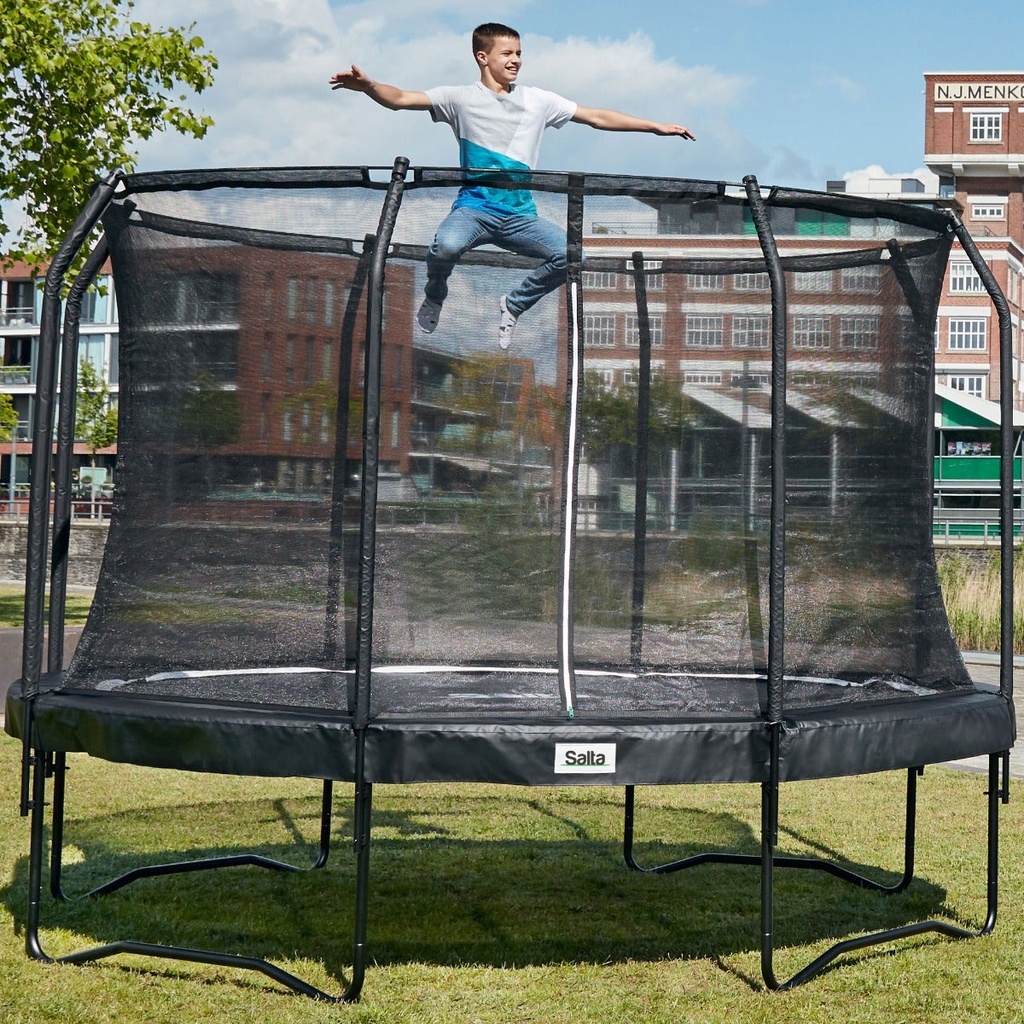 Black - 14ft Salta Black Round Premium Edition Trampoline with Enclosure - Photo 2