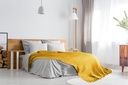 Waffle Recycled Cotton Throw in Ochre - Image 4