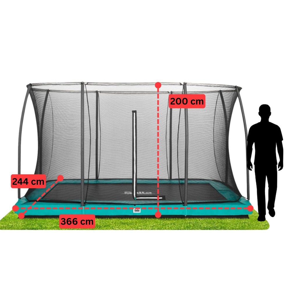Green - 12ft x 8ft Salta Green Rectangular Comfort Edition Inground Trampoline with Enclosure - Photo 4