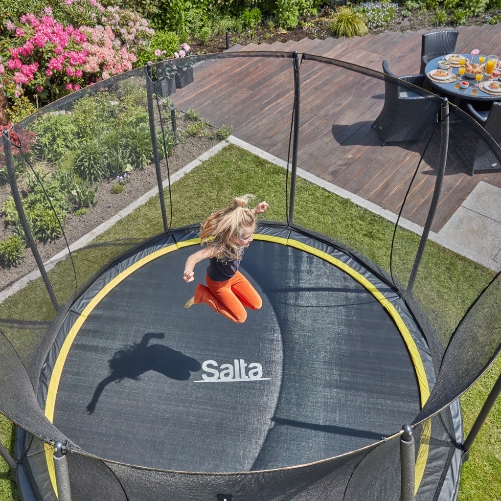 Black - 10ft Salta Black Comfort Edition InGround Round Trampoline with Enclosure - Photo 6