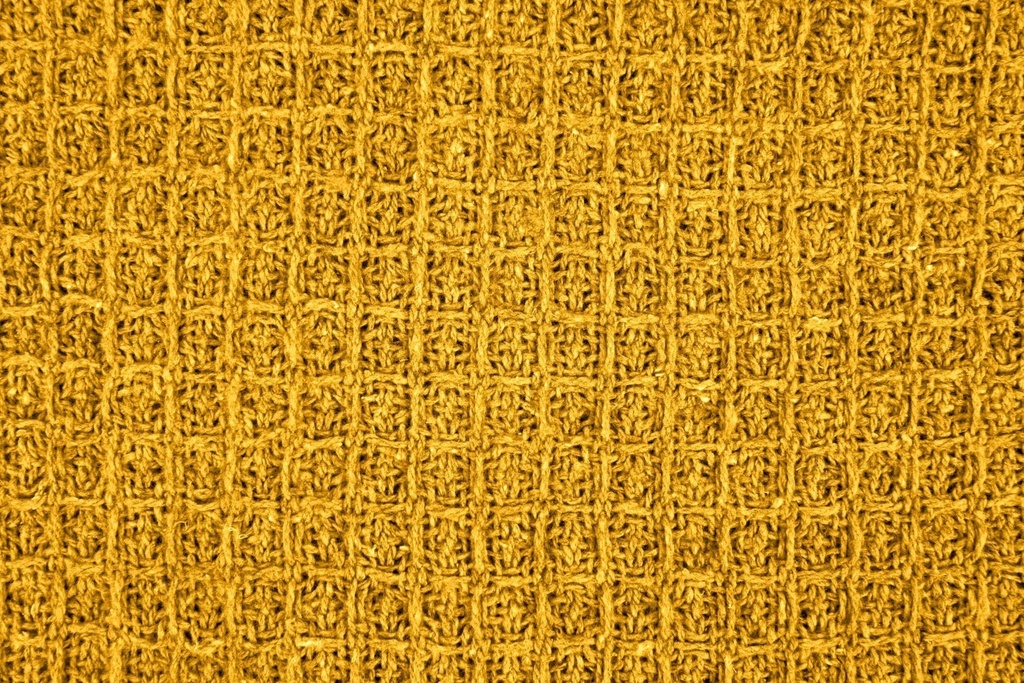 Waffle Recycled Cotton Throw in Ochre - Image 6