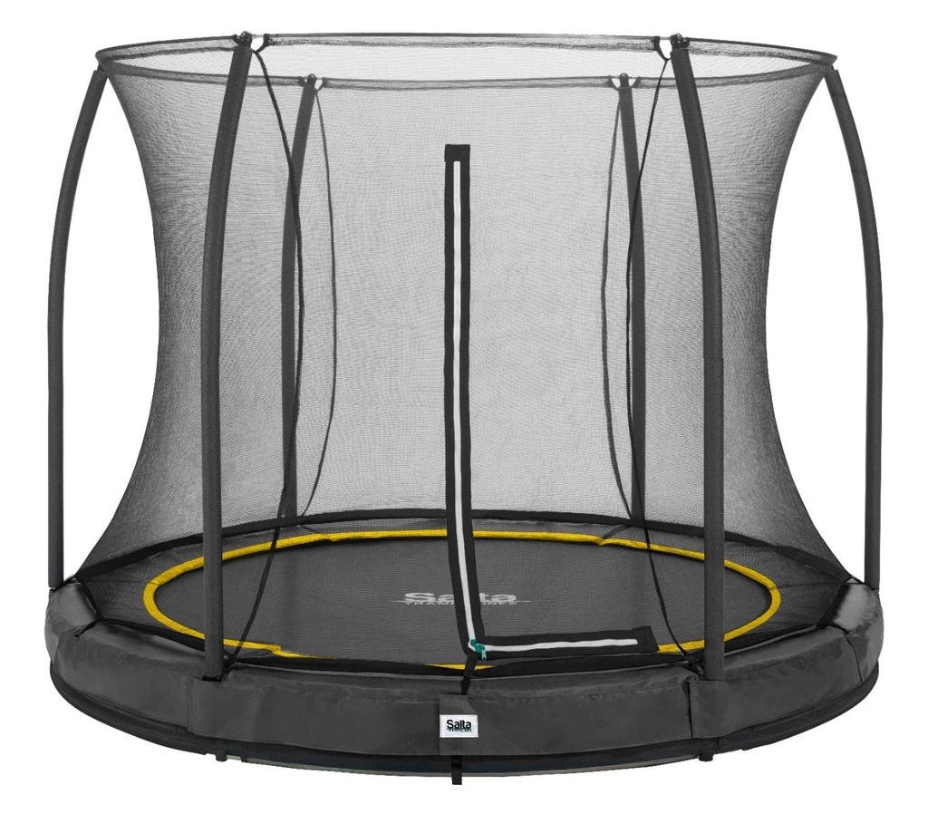 Black - 10ft Salta Black Comfort Edition InGround Round Trampoline with Enclosure - Photo 9