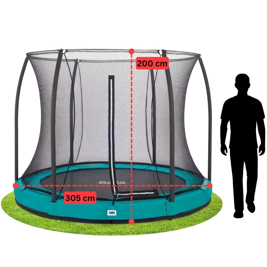 Green - 10ft Salta Green Comfort Edition InGround Round Trampoline with Enclosure - Photo 4