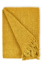 Waffle Recycled Cotton Throw in Ochre - Image 7