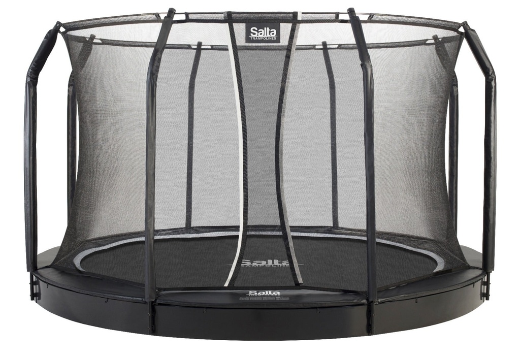 Black - 13ft Salta Black Royal Baseground Round Trampoline with Enclosure - Photo 2