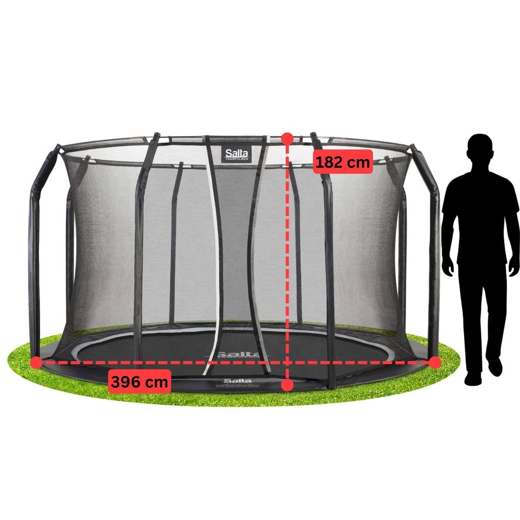 Black - 13ft Salta Black Royal Baseground Round Trampoline with Enclosure - Photo 4