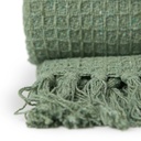 Waffle Recycled Cotton Throw in Pistachio - Image 2