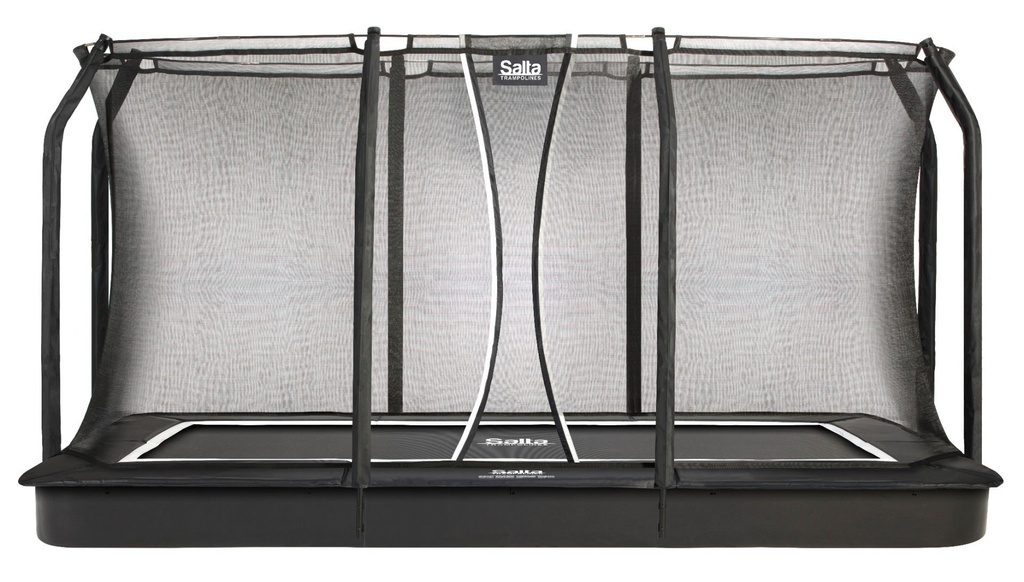 Black - 13ft x 8ft Salta Black Royal Baseground Rectangular Trampoline with Enclosure - Photo 2