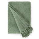Waffle Recycled Cotton Throw in Pistachio - Image 3