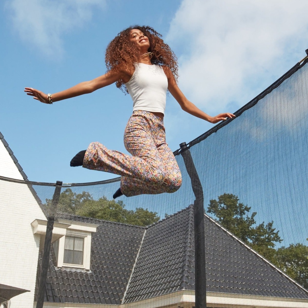 Black - 14ft x 8ft Salta Black Rectangular First Class Trampoline with Enclosure - Photo 5