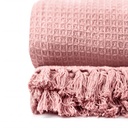 Waffle Recycled Cotton Throw in Blush Pink - Image 3
