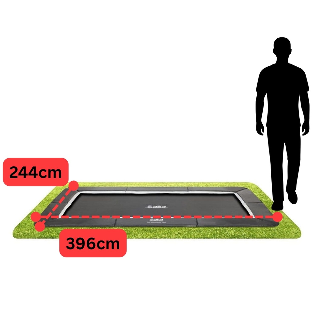 Black - 13ft x 8ft Salta Royal Baseground Black Rectangular Trampoline - Photo 4