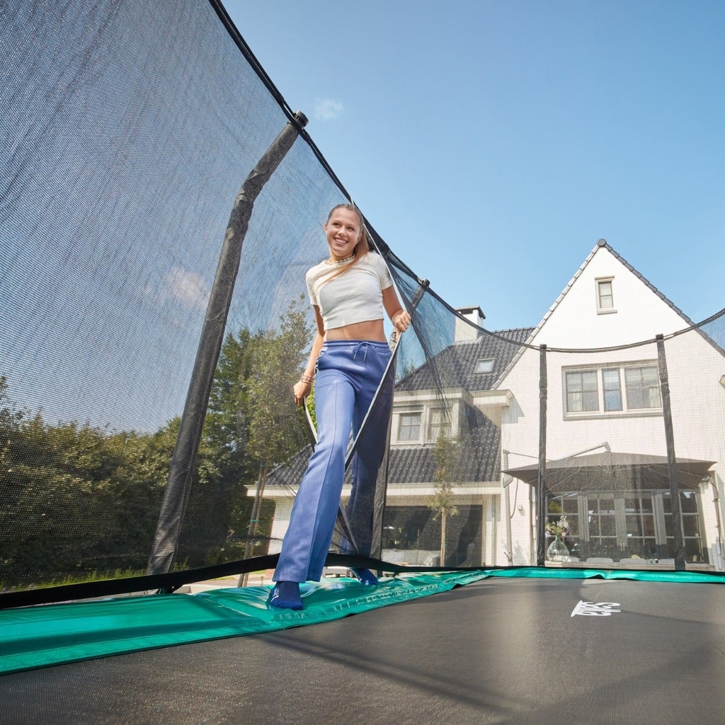 Green - 12ft x 7ft Salta Green Rectangular First Class Trampoline with Enclosure - Photo 6