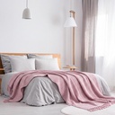 Waffle Recycled Cotton Throw in Blush Pink - Image 5