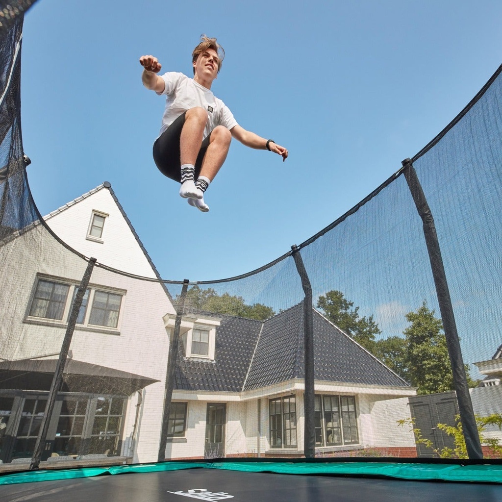 Green - 12ft x 7ft Salta Green Rectangular First Class Trampoline with Enclosure - Photo 10