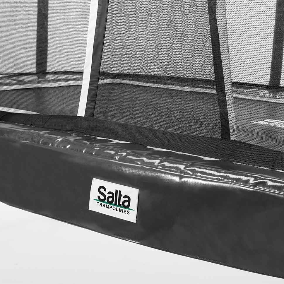 Black - 12ft x 7ft Salta Black Rectangular First Class Trampoline with Enclosure - Photo 6