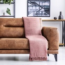 Waffle Recycled Cotton Throw in Blush Pink - Image 6