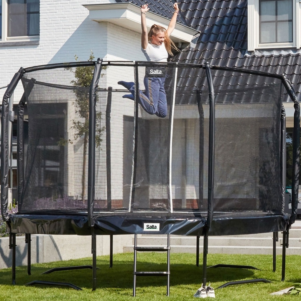 Black - 10ft Salta Black Round First Class Edition Trampoline with Enclosure - Photo 2