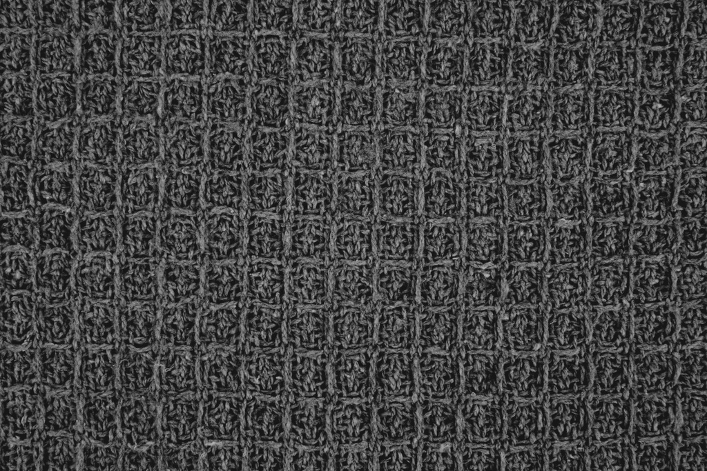 Waffle Recycled Cotton Throw in Charcoal - Image 6