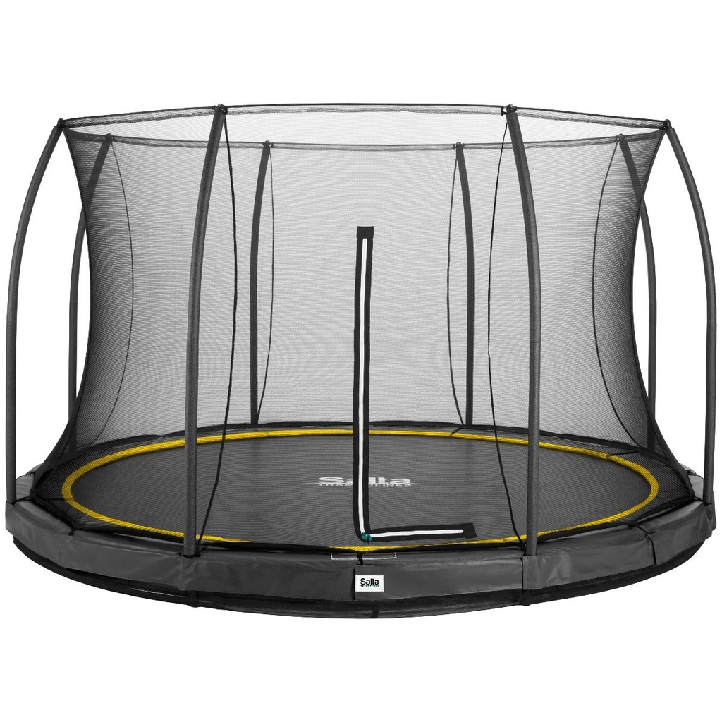 Black - 14ft Salta Black Comfort Edition InGround Round Trampoline with Enclosure - Photo 6