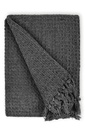 Waffle Recycled Cotton Throw in Charcoal - Image 7