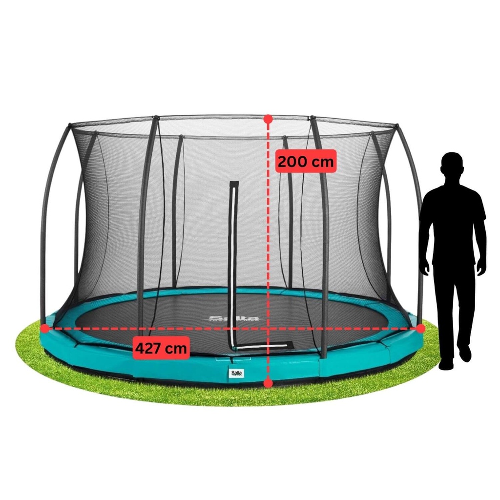 Green - 14ft Salta Green Comfort Edition InGround Round Trampoline with Enclosure - Photo 4