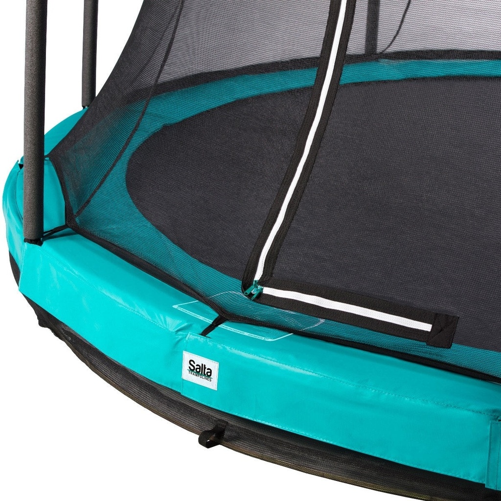 Green - 14ft Salta Green Comfort Edition InGround Round Trampoline with Enclosure - Photo 6