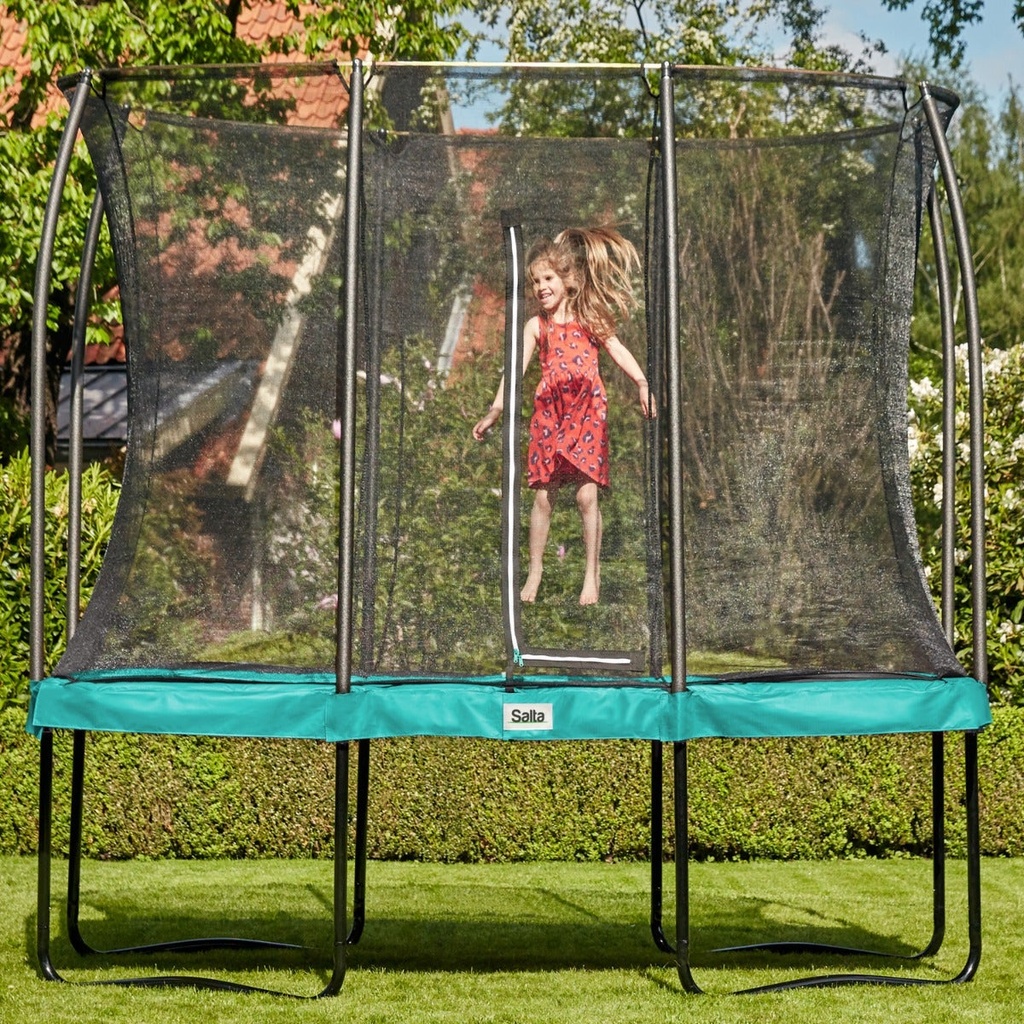Green - 12ft x 8ft Salta Green Rectangular Comfort Edition Trampoline with Enclosure - Photo 2
