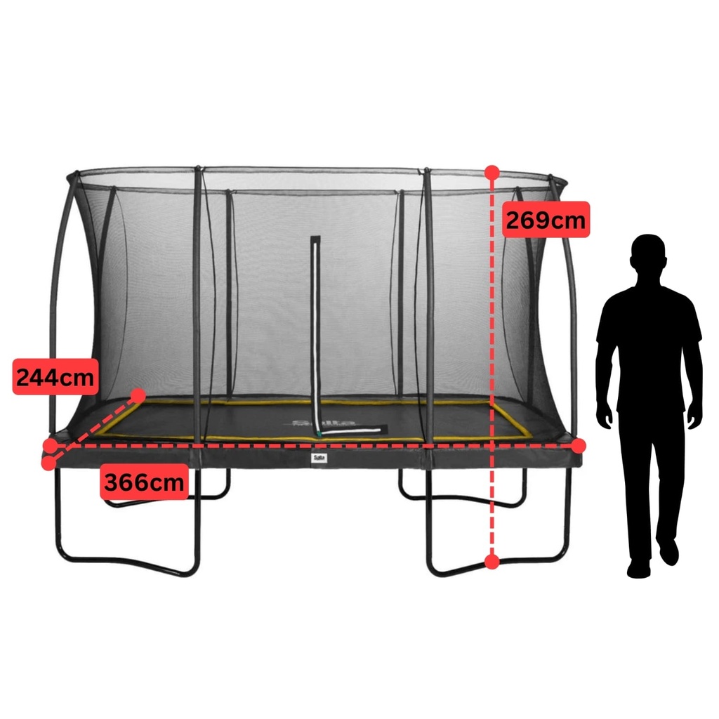 Green - 12ft x 8ft Salta Green Rectangular Comfort Edition Trampoline with Enclosure - Photo 4