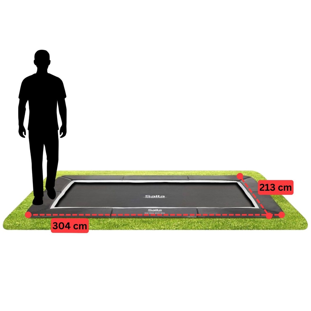Black - 10ft x 7ft Salta Royal Baseground Black Rectangular Trampoline - Photo 4