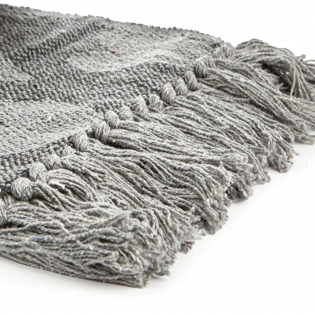 Love Collection - Recycled Cotton Throw in Grey - Image 2