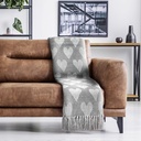 Love Collection - Recycled Cotton Throw in Grey - Image 3