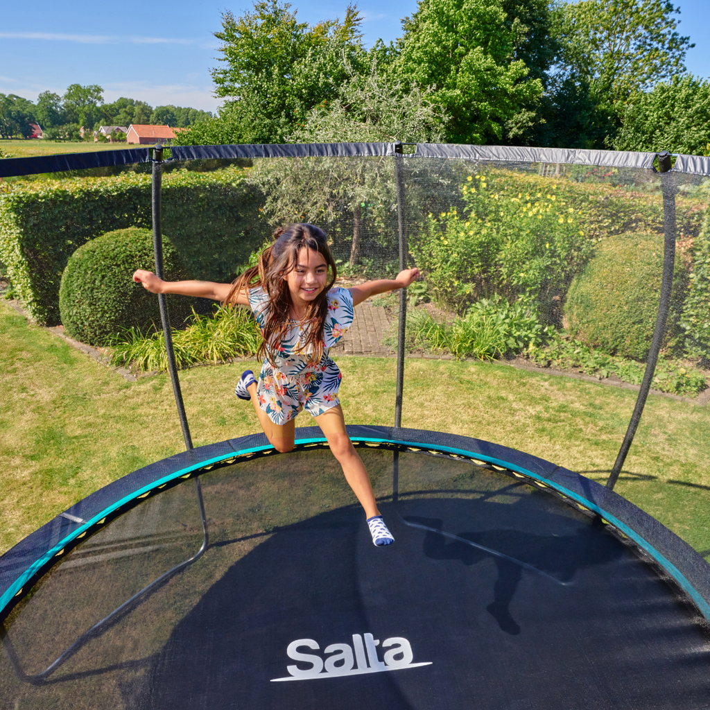 Black - 14ft Salta Cosmos Round Trampoline with Enclosure - Photo 6