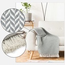 Chevron - Recycled Cotton Throw in Silver - Image 2