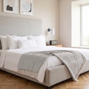 Chevron - Recycled Cotton Throw in Silver - Image 3