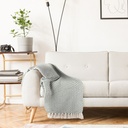 Chevron - Recycled Cotton Throw in Silver - Image 5